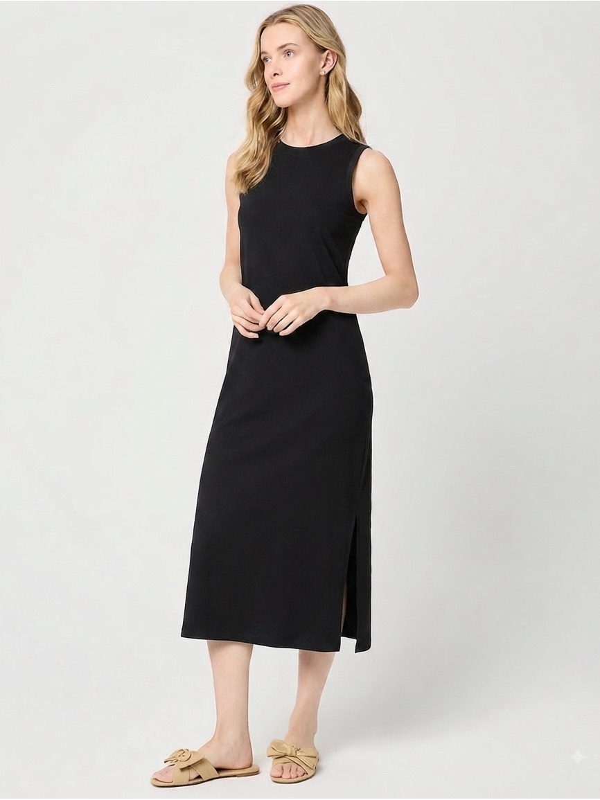 Nwt J.Crew Factory Black Midi Tank Dress - Size M